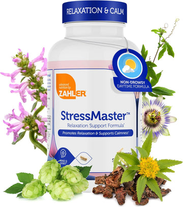 Zahler Stressmaster – Natural Relaxation & Calm Mood Support Formula – Valerian, Passionflower, Rhodiola, Gaba&L - Theanine Supplement For Women And Men – Kosher Gluten Free Non-Gmo (120Capsules)
