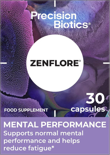 Zenflore 12 Week Plan - By Precisionbiotics - Probiotics Supplement With Unique Bifidobacterium Longum Bacteria Strain 1714 + Vitamin B6 And B12 - For Mental Performance - 90 Capsules