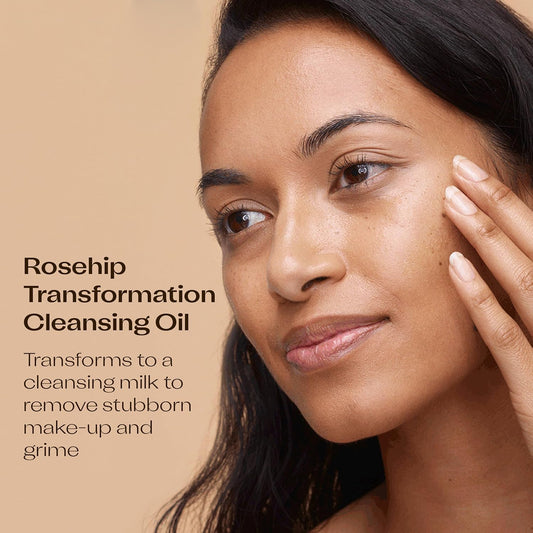Trilogy Rosehip Transformation Cleansing Oil, Makeup Remover & Cleanser With Papaya & Sweet Almond, 3.38 Fl Oz