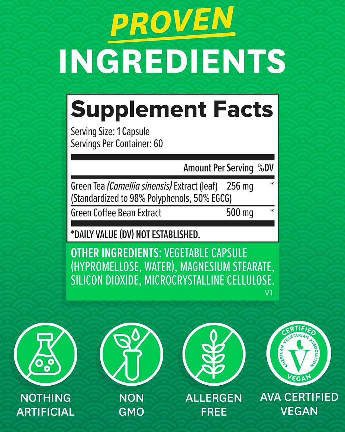 Zenwise Health Green Tea Extract With Green Coffee Bean Extract - Vegan Skin & Heart Support + Brain Health & Memory Boost