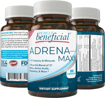 Purely Beneficial Adrena-Maxx - Natural Supplement, 45Day Supply- Fatigue Relief, Stress Response, Enhanced Energy - Pure, Organic Ingredients
