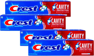 Crest Fluoride Cavity Protection Toothpaste 8.2 Ounce Regular Paste, Bulk Toothpaste, Prevents Cavities Before They Start (8 Pack)