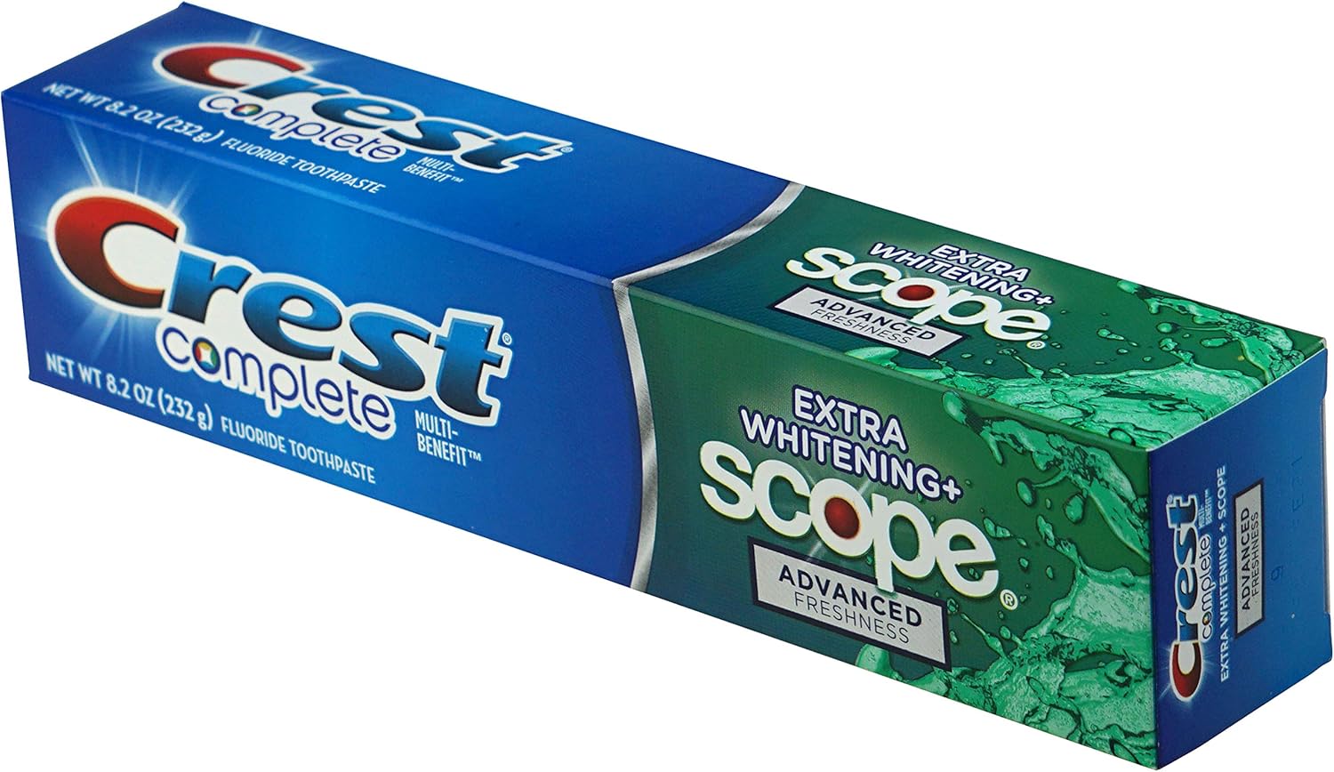 Crest Complete Multi-Benefit Fluoride Toothpaste - Extra Whitening And Scope Advanced Freshness - 8.2 Oz Each, 3 Count : Health & Household