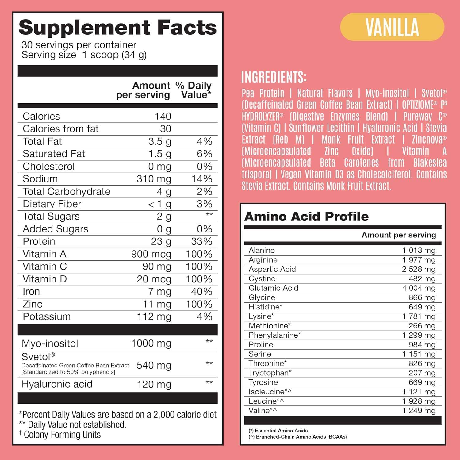 Birdman Fitmingo Vegan Protein Powder For Women With Inositol, Collagen Boosters, Hyaluronic Acid & Vitamins | Low Carb, Dairy Free, Lactose Free, Low Calorie | 23G Plant Based Vanilla Protein Powder : Health & Household