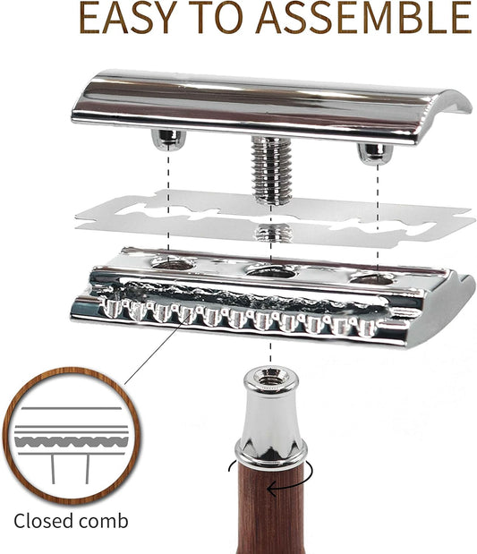 Bamboo Safety Razor| Razors For Men And Women | Double Edge Safety Razor | Fits All De Razor Blades | Eco-Friendly And Reusable Razors | Classic Safety Razor | Bambaw