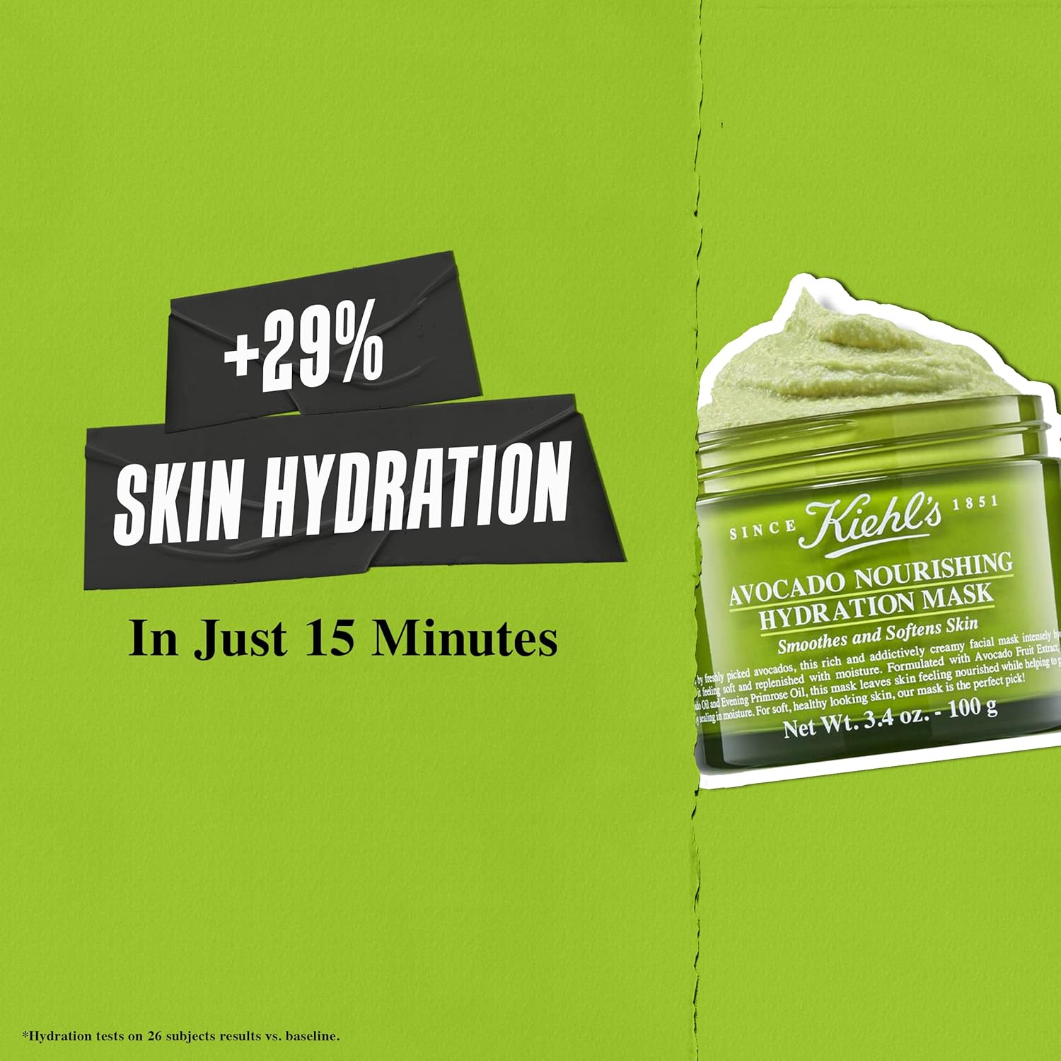 Kiehl'S Avocado Nourishing Hydration Mask, Rich & Creamy Face Mask, Hydrates & Soothes Skin, With Evening Primrose Oil, Maintains Facial Elasticity, Helps Reduce Dryness, Paraben-Free - 3.4 Fl Oz : Beauty & Personal Care