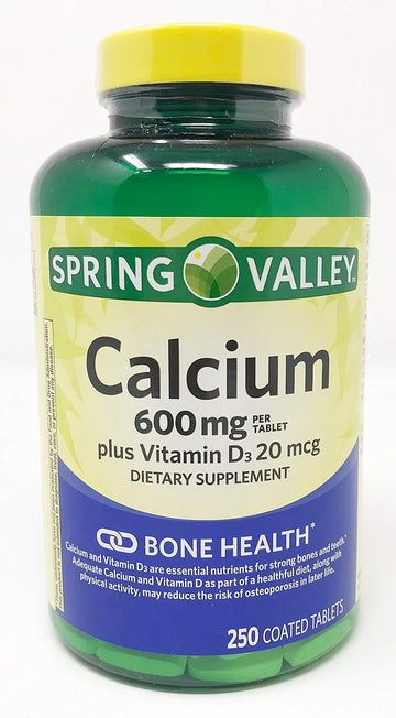 Spring Valley Natural Vitamin D Bone Health Calcium- 600Mg And 250 Tablets