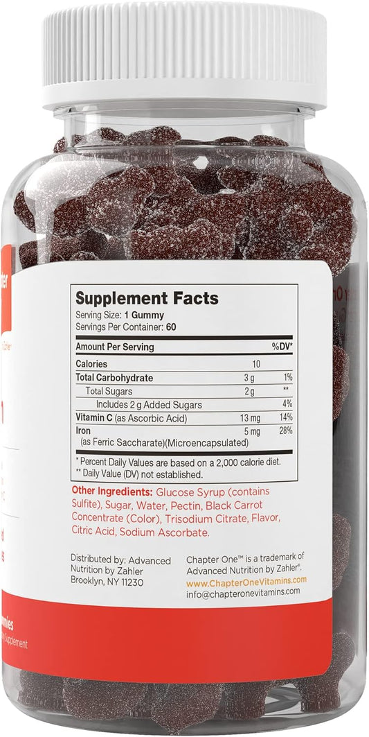 Zahler Iron Gummies With Vitamin C - For Women, Men & Kids - Best Chewable Easy To Digest Kosher Iron Supplement For Kids & Adults - 60 Count