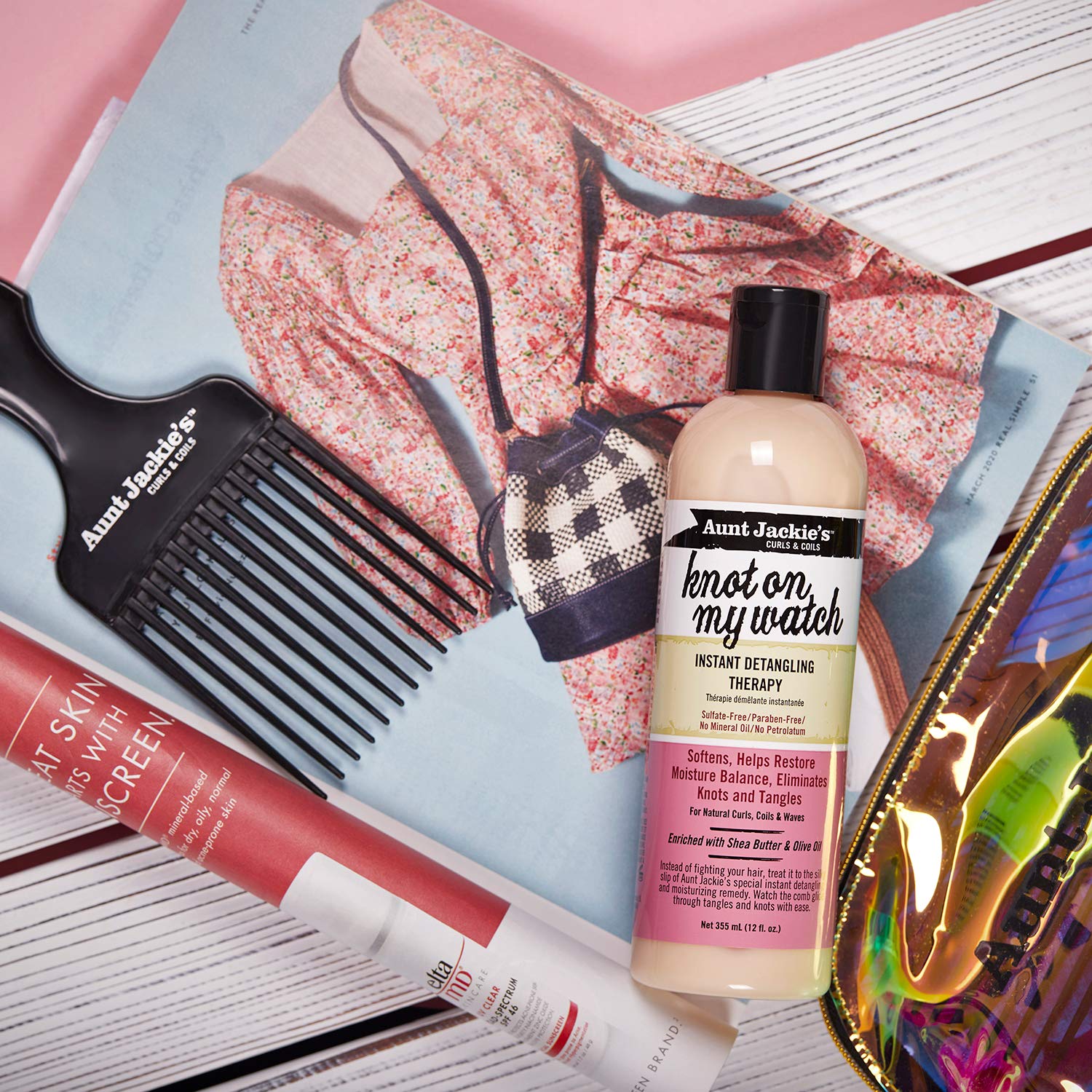 Aunt Jackie's Curls and Coils Knot On My Watch Instant Hair Detangling Therapy for Natural Curls, Coils and Waves, Enriched with shea Butter, 16 oz : Beauty & Personal Care