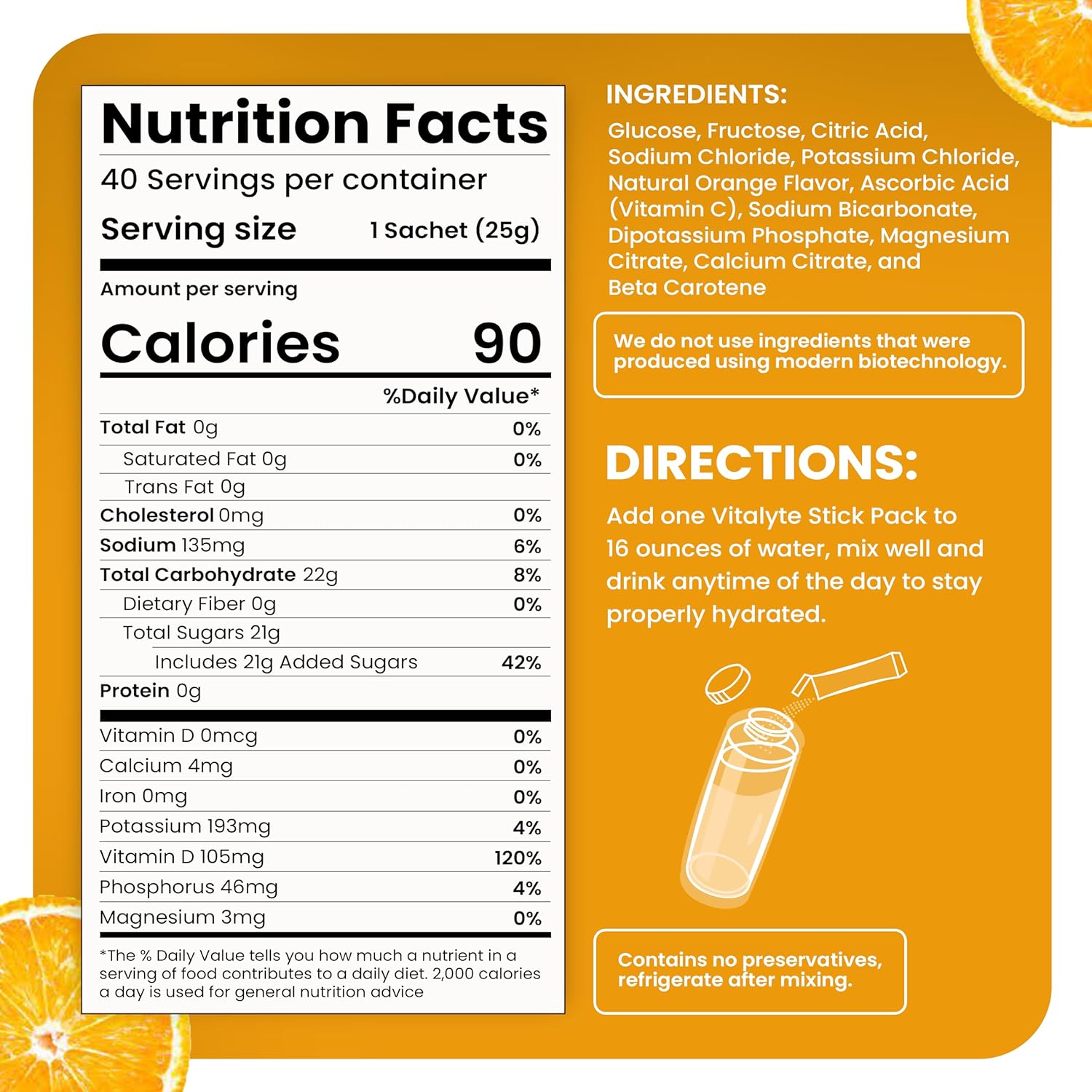 Vitalyte Electrolytes Packets Isotonic Sports Drink | Electrolytes Pow