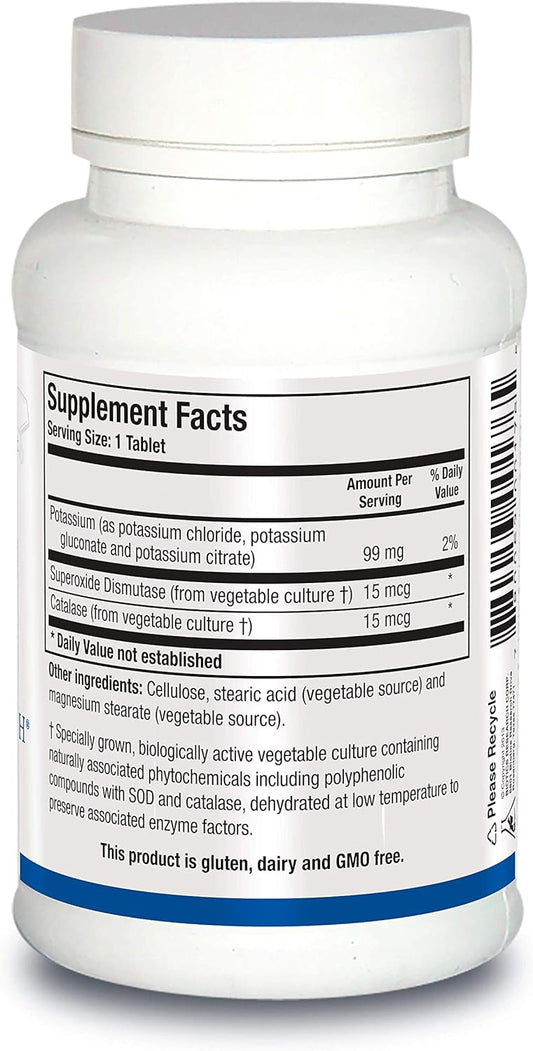 Biotics Research K Zym Potassium, 99 Milligrams, Supports Cardiovascular Function, Electrolyte Balance, Nerve Transmission, Muscle Activity, Superoxide Dismutase, Catalase.100 Tablets