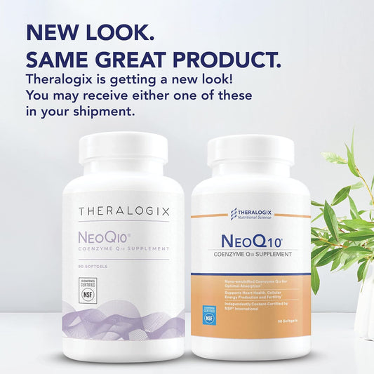 Theralogix Neoq10 Coenzyme Q10 Supplement - Heart Health & Fertility Support - Coq10 Fertility Supplement For Men & Women* - Nsf Certified - 90 Softgels (90-Day Supply)