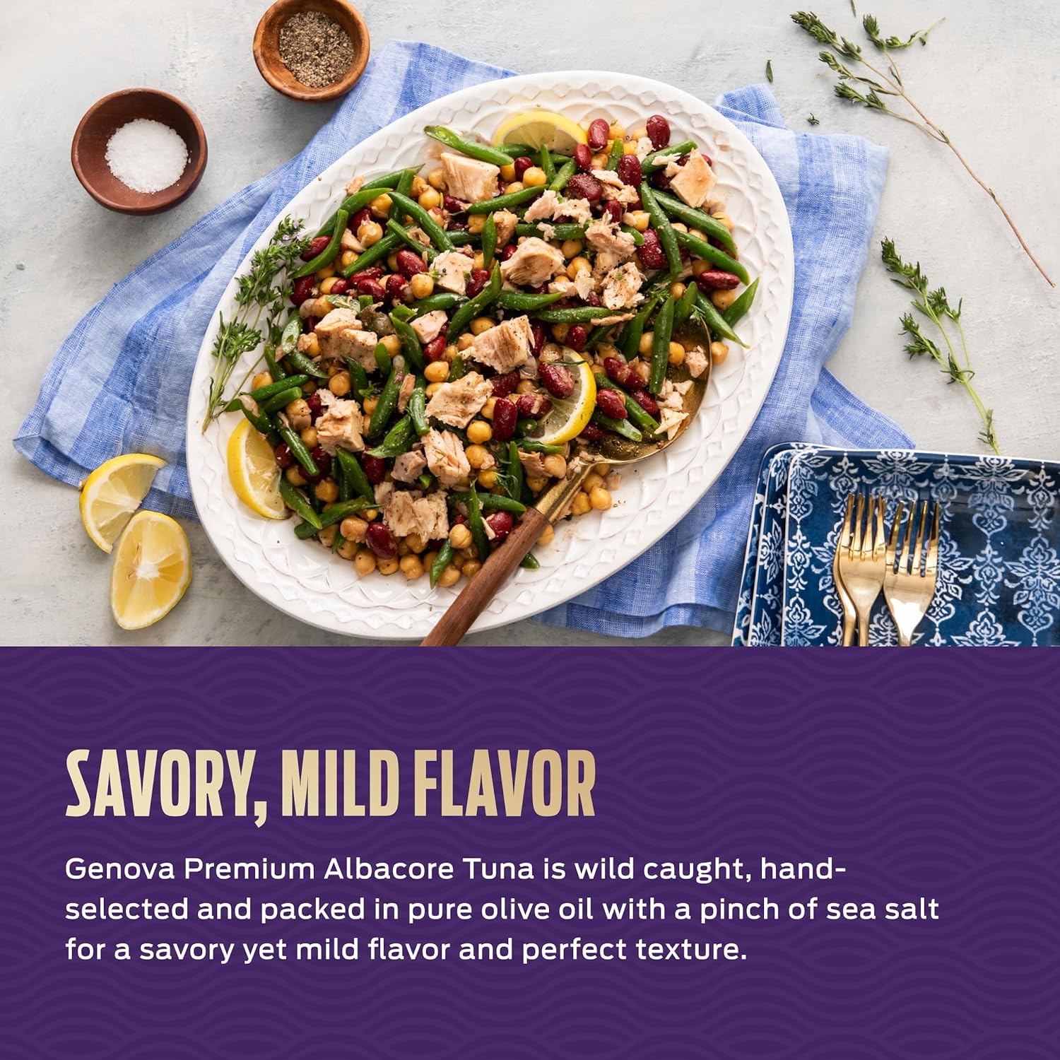 Genova Premium Albacore Tuna in Olive Oil, Wild Caught, Solid White, 5 oz. Can (Pack of 12) : Tuna Seafood : Everything Else