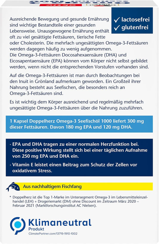 Double Heart Seefischöl Omega3 1000 Mg (Pack Of 80)