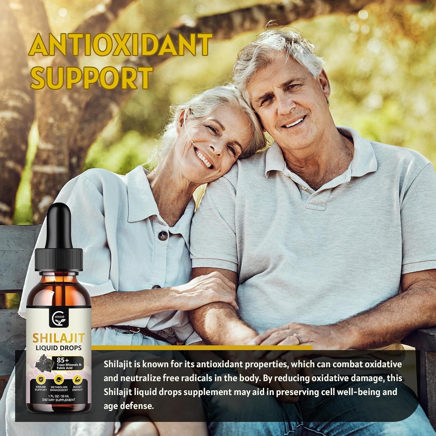 (2-Pack) High Potency Shilajit Pure Himalayan Organic Liquid Supplement, Shilajit Resin Drop For Men & Women, Max Potency 85+ Clean Trace Minerals & Fulvic Acid For Energy, Metabolism & Immune Support