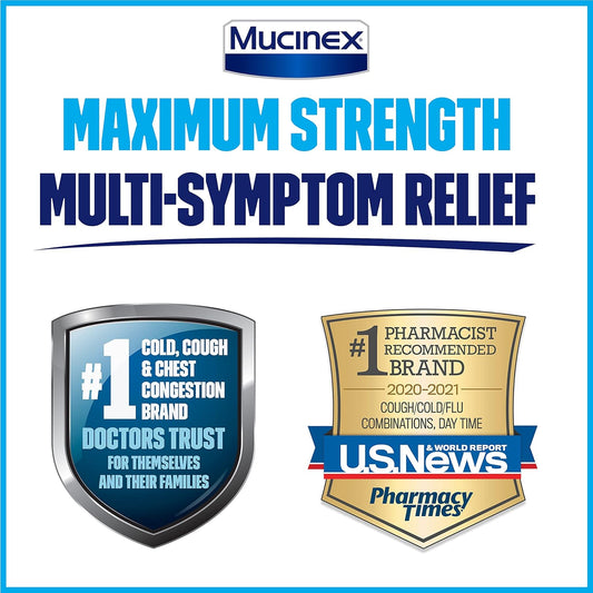 Maximum Strength Mucinex Sinus-Max Pressure, Pain & Cough & Nightshift Sinus Caplets, Fast Release, Powerful Multi-Symptom Relief, 20 Caplets (12 Day Time + 8 Night Time) (Pack Of 2)