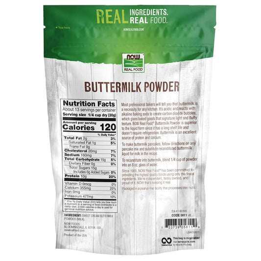 Now Foods, Buttermilk Powder With Protein And Calcium, Product Of The Usa, 14-Ounce (Packaging May Vary) (Pack Of 2)