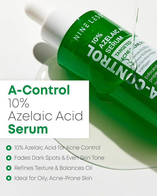 A-Control 10% Azelaic Acid Serum - Korean Acne Serum For Face - Calming Facial Treatment Clearing Breakout, Pimples - For Acne-Prone & Dull Skin, 1.01 Fl.Oz