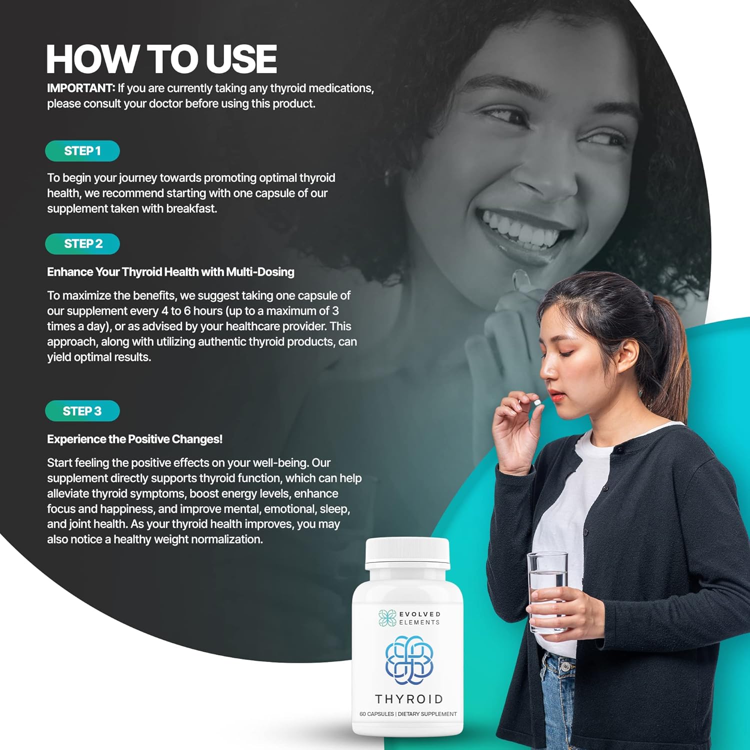 Evolved Elements Raw Grass-Fed Desiccated Bovine Thyroid - Thyroid Support For Women - Energy & Metabolism Support - New Zealand Sourced, Non-Gmo, 60 Capsules : Health & Household