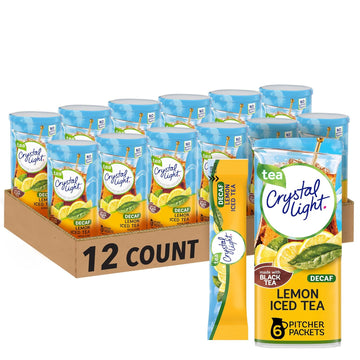 Crystal Light Sugar-Free Decaffeinated Lemon Iced Tea Naturally Flavored Powdered Drink Mix 72 Count Pitcher Packets