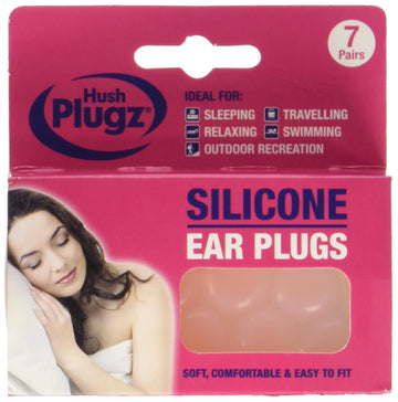 Hush Plugz 3921 Silicone Earplugs (Pack Of 7)