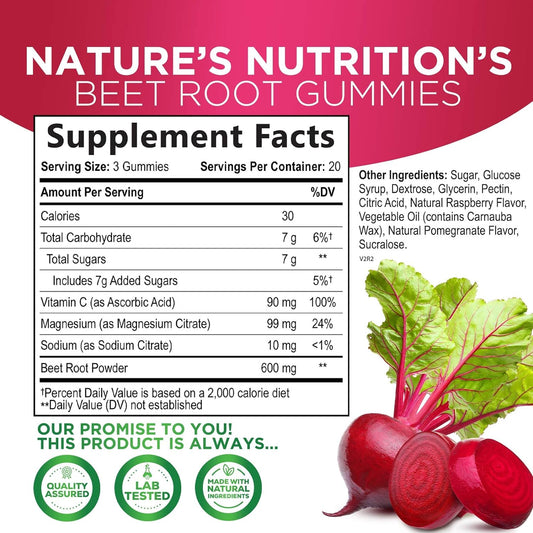 Beet Chews Gummies With Beetroot - Energy & Heart Health Support, Natu