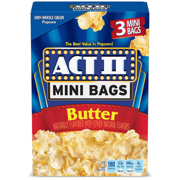 Act Ii 100 Calorie Butter Microwave Popcorn, 8 Ct 1.1 Oz Mini Bags
