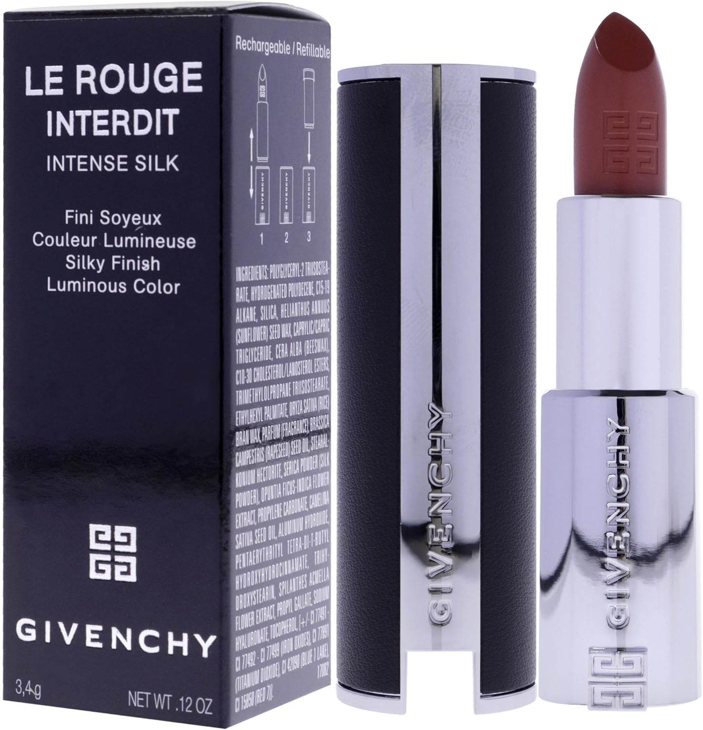 Le Rouge Interdit Intense Silk Lipstick - N500 Brun Mocha By Givenchy For Women - 0.11 Oz Lipstick