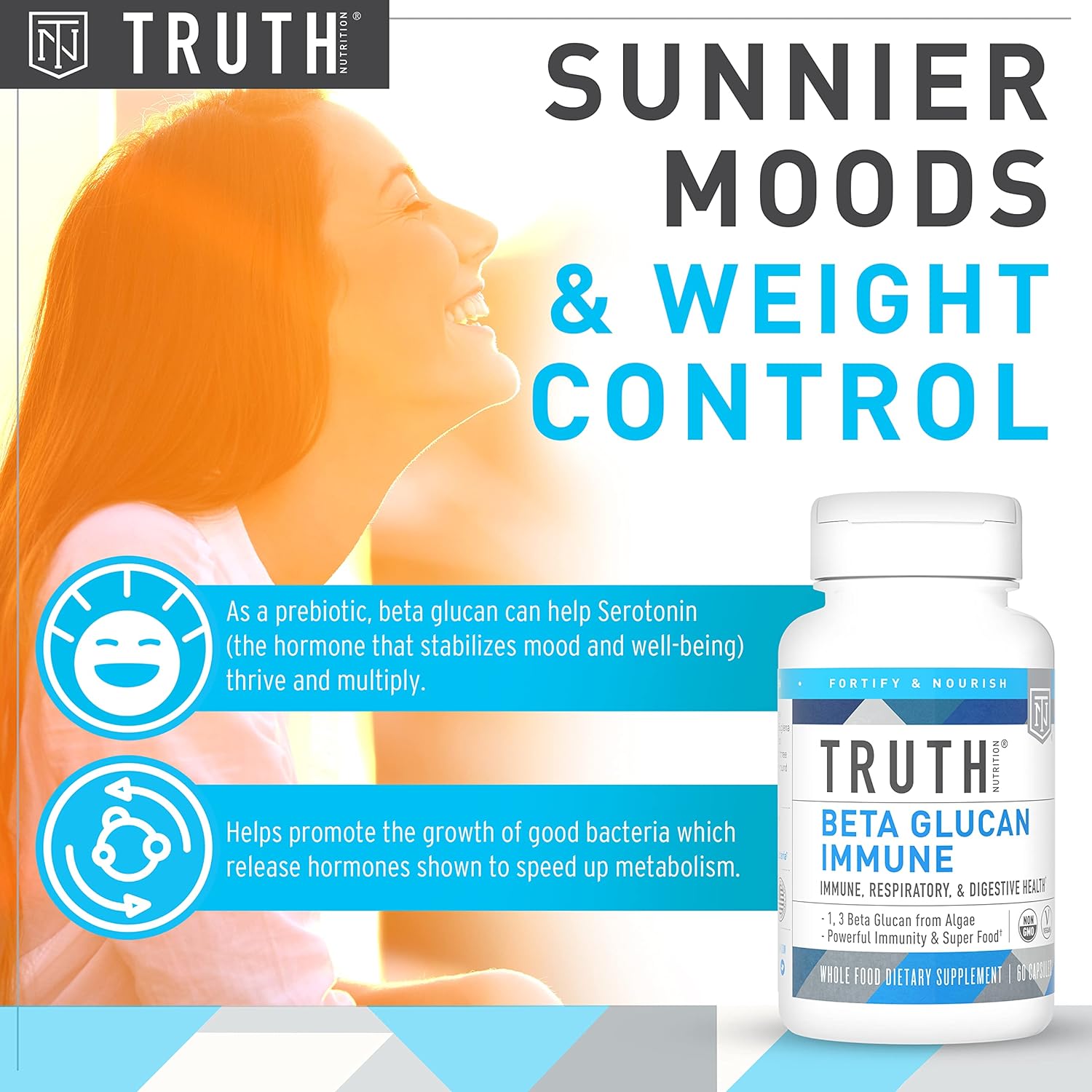 Truth Nutrition Beta Glucan Supplements - Algae Based Beta-Glucan Immune Support Supplement - 60 Beta Glucan Capsules Non-GMO Yeast Free Immune Health Booster Vegan Supplement 375mg : Health & Household