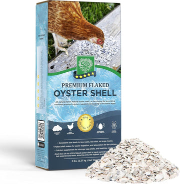 Small Pet Select - 100% Flaked Oyster Shell, Calcium Supplement For Chickens, And Ducks, 5Lb