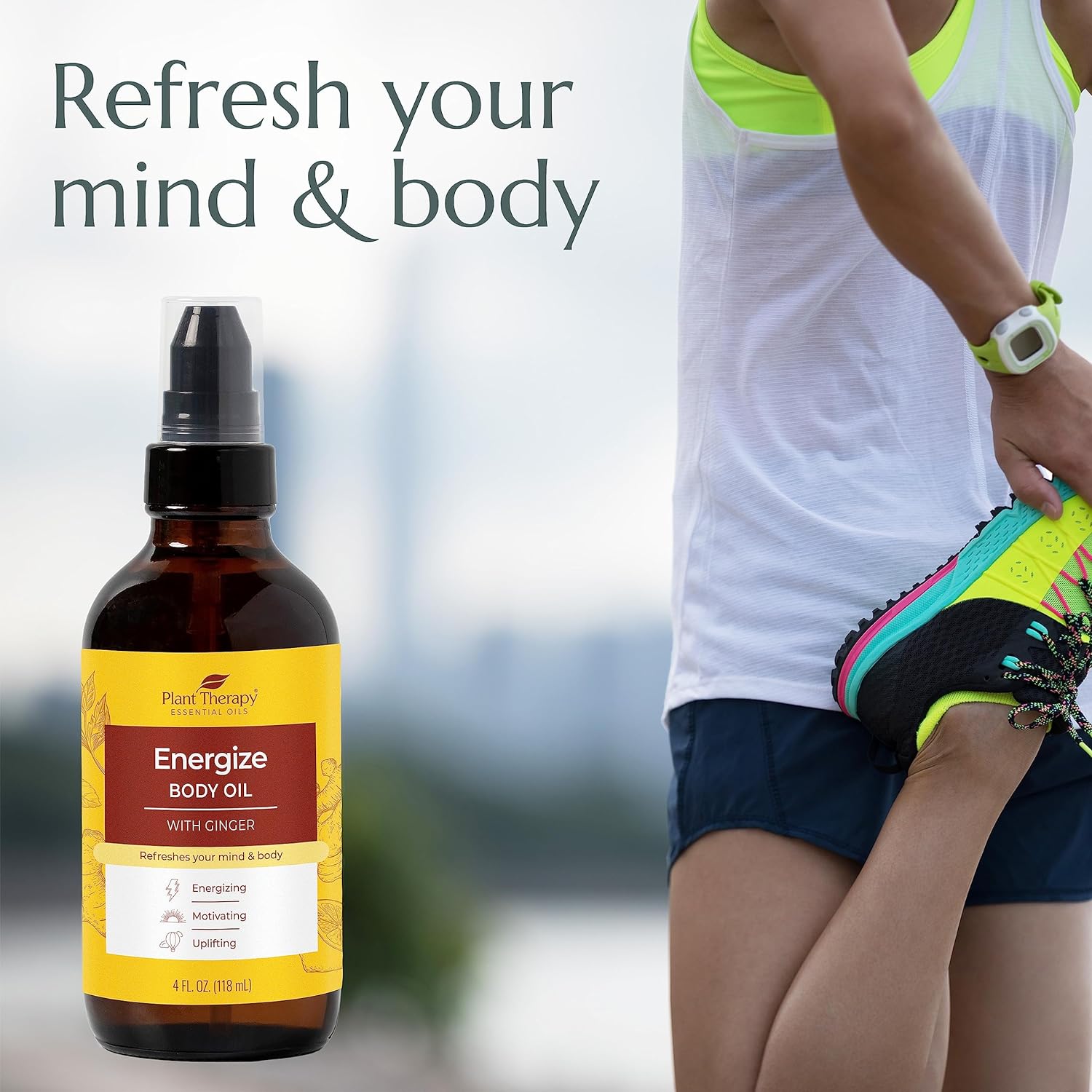 Plant Therapy Energize Body Oil with Ginger 4 oz Bright, Energizing Aroma, Softens & Nourishes Skin, Great Way to Perk up in the Morning : Beauty & Personal Care