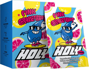 Holy Hydration 10 Tasting Box 'Pink Grapefruit' With Grapefruit Flavour Powder | 10 Servings With Valuable Electrolytes & Minerals | Hydration Drink | Vegan With 100% Natural Fruit Flavours