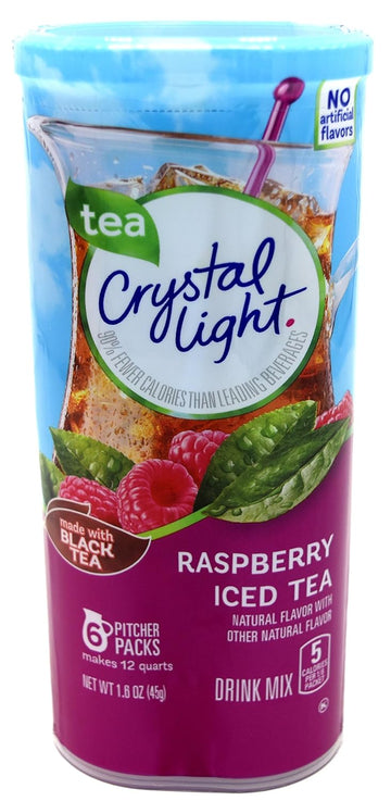 Crystal Light Raspberry Iced Tea, 12-Quart 1.6-Ounce Canister (Pack Of 2)
