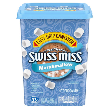 Swiss Miss Hot Cocoa Drink Mix, Milk Chocolate With Marshmallows, 37.18 Oz Easy-Grip Canister