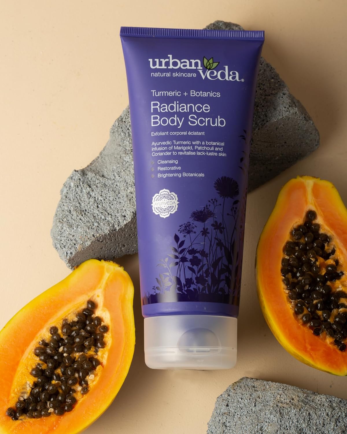 Urban Veda Radiance Body Scrub | Brightening & Exfoliating Body Scrub | For Dry & Dull skin | Pumice and Pomegranate | Turmeric & Goji Berry | Natural body scrub exfoliator for Men and Women | 200 ML : Amazon.co.uk: Beauty
