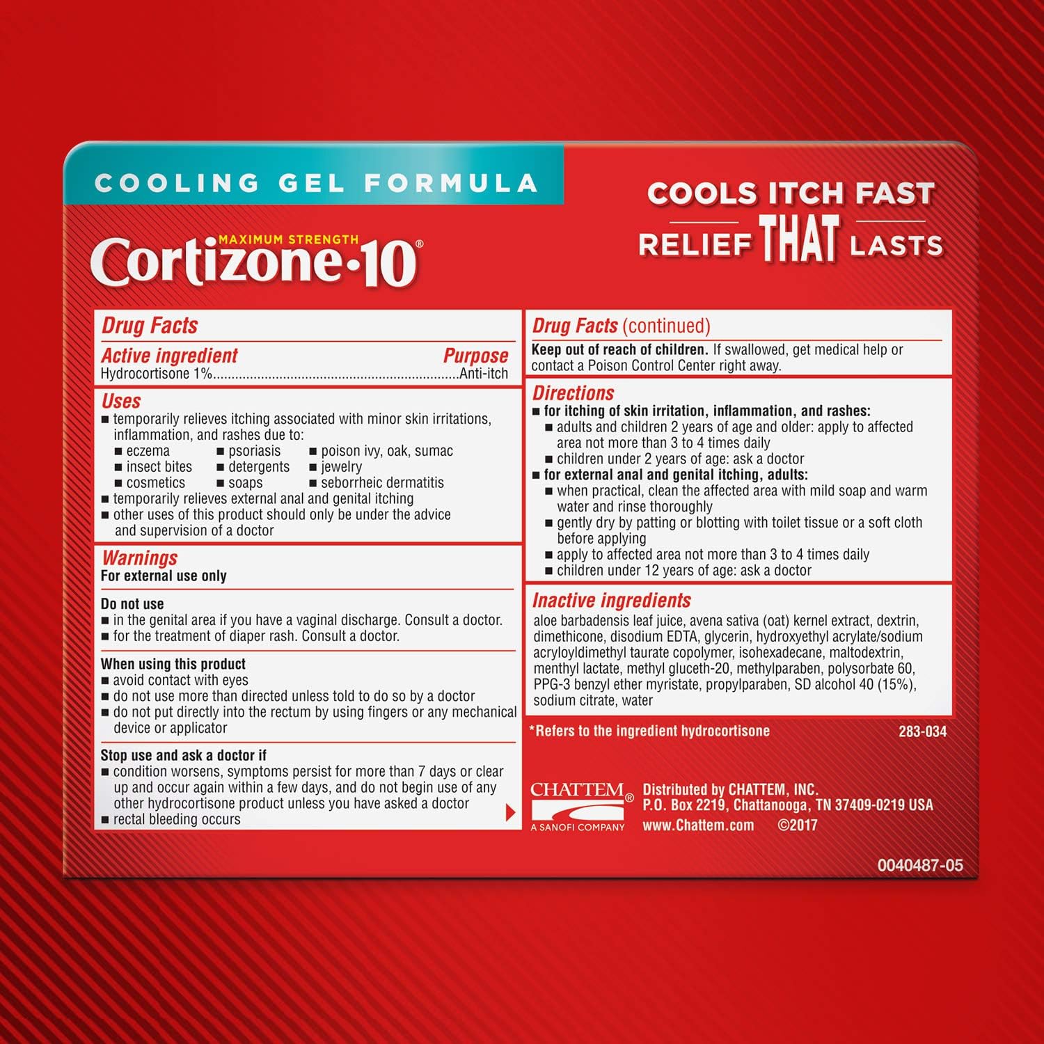 Cortizone 10 Maximum Strength Cooling Relief Gel 1 Oz., 1% Hydrocortisone Anti-Itch Gel, Cools On Contact : Health & Household