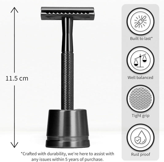 Bambaw Double Edge Safety Razor Silver | Zero Waste Safety Razors For Men And Women | Classic Metal Razor | Eco-Friendly & Reusable | No Blade Included