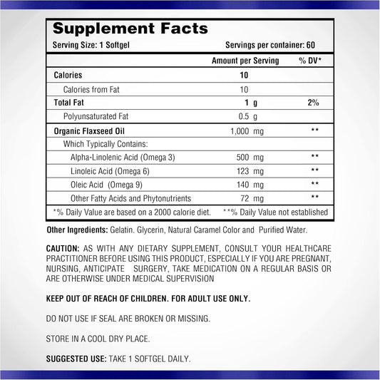 Omega 369 1000 Mg 60 Softgels By Natural Systems - Triple Omega 3-6-9 Flax Seed Oil Supplements - Flax Seed Oil Omega With Essential Fatty Acids | Support Heart And Circulatory Health