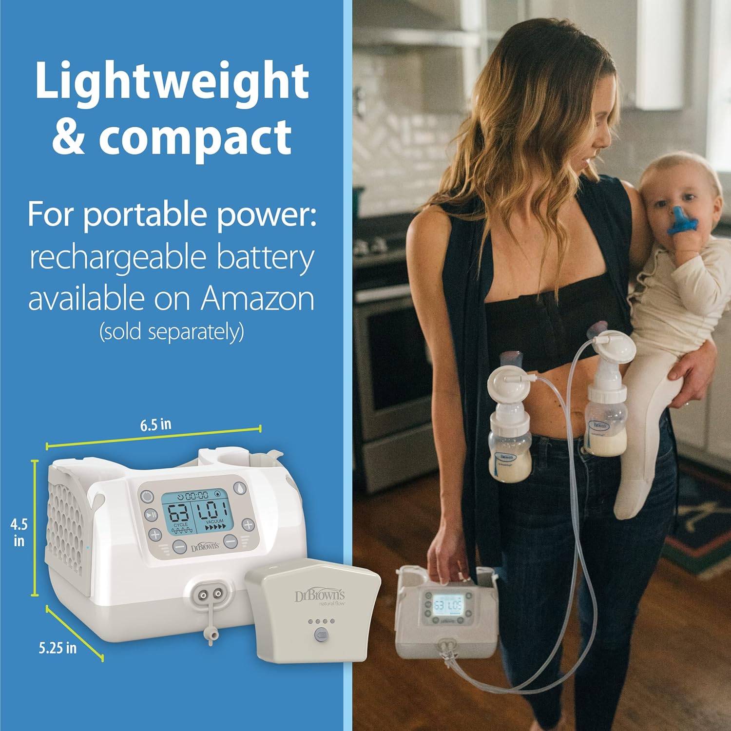 Dr. Brown's Customflow Double Electric Quiet Breast Pump with SoftShape Silicone Shields : Baby