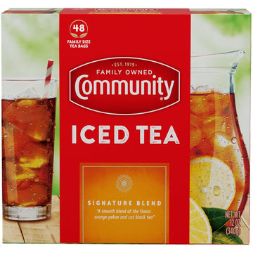 Community Coffee Signature Iced Tea, 576 Family Size Tea Bags, 48 Count Box (Pack Of 12)