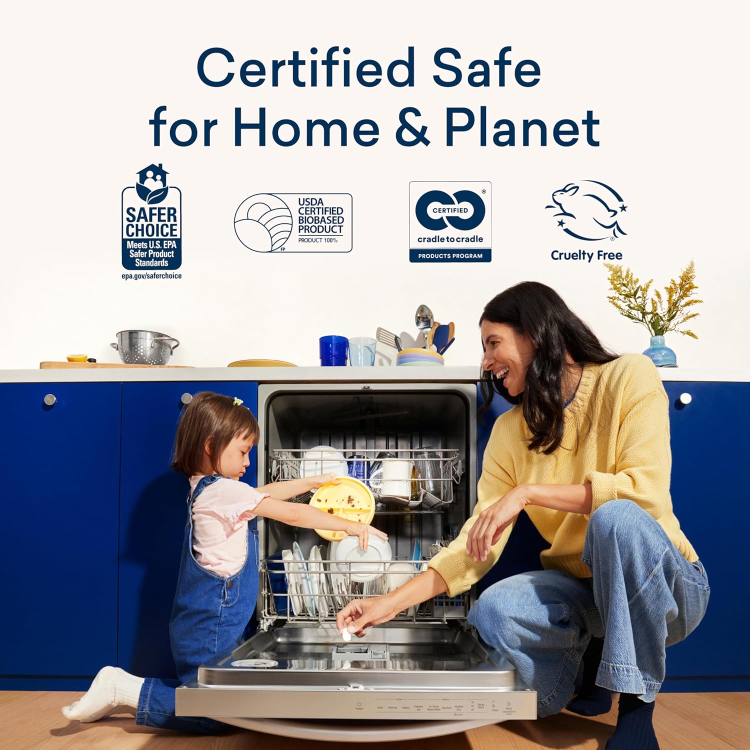 Blueland 100% Plastic-Free Dishwasher Detergent Tablets, Starter Set, 60 Count With Tin, Unscented Eco Friendly Dishwashing Pods, Natural, Sustainable : Health & Household