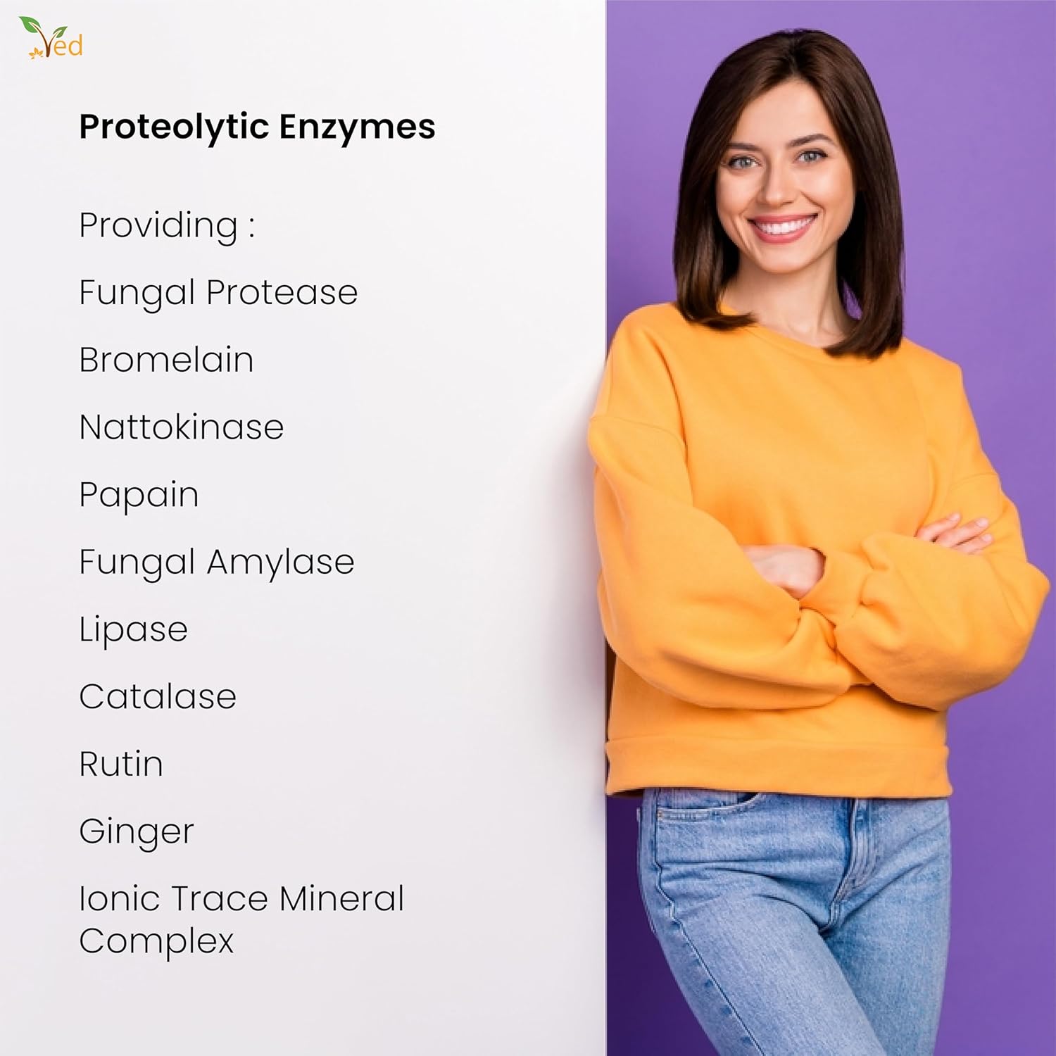 Ved Systemic Proteolytic Enzymes Complex, Mixed Enzyme Formula with Ginger 5 mg & Ionic Trade Minerals 15 mg 90 Vegan Capsule(3 Months Supply) : Amazon.co.uk: Health & Personal Care