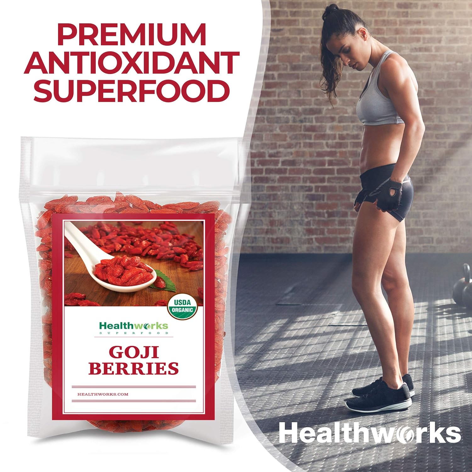 Healthworks Raw Goji Berries (16 Ounces / 1 Pound) | Certified Organic & Sun-Dried | Keto, Vegan & Non-GMO | Baking, Teas & Smoothies | Antioxidant Superfood