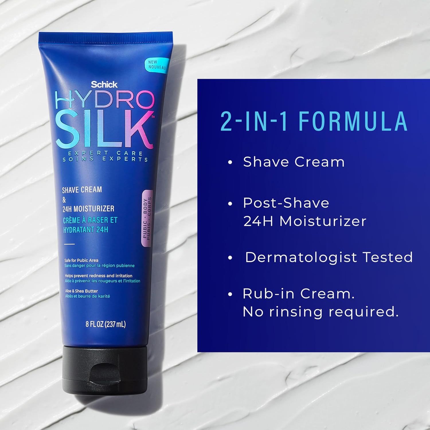 Schick Hydro Silk Shave Cream & 24-Hour Moisturizer | Pubic Hair Shave Cream For Women And Bikini Area Moisturizer, Shaving Cream For Women Sensitive Skin, 8 Fluid Oz : Beauty & Personal Care