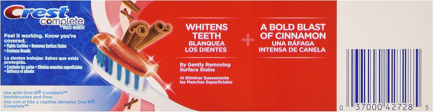 Crest Whitening Expressions Fluoride Anticavity Toothpaste, Cinnamon Rush, 6 Oz : Health & Household