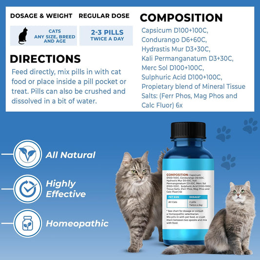 Bestlife4Pets Oral Health For Cats - Cat Dental Care Supplement Anti Inflammatory Pain Relief For Stomatitis Gingivitis And Gum Disease Cat Supplies For Dental Care - Easy To Use Pills