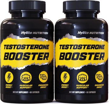 Testosterone Booster - Testosterone Supplement For Men - Male Enhancing Pills For Muscle Growth, Libido, Stamina, Strength - Tongkat Ali Muscle Builder Workout Supplement - Total T Test Boost - 2 Pack