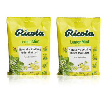 Ricola Ricola Throat Drops Lemon Mint, Lemon-Mint, 24 Drops (Pack Of 2)