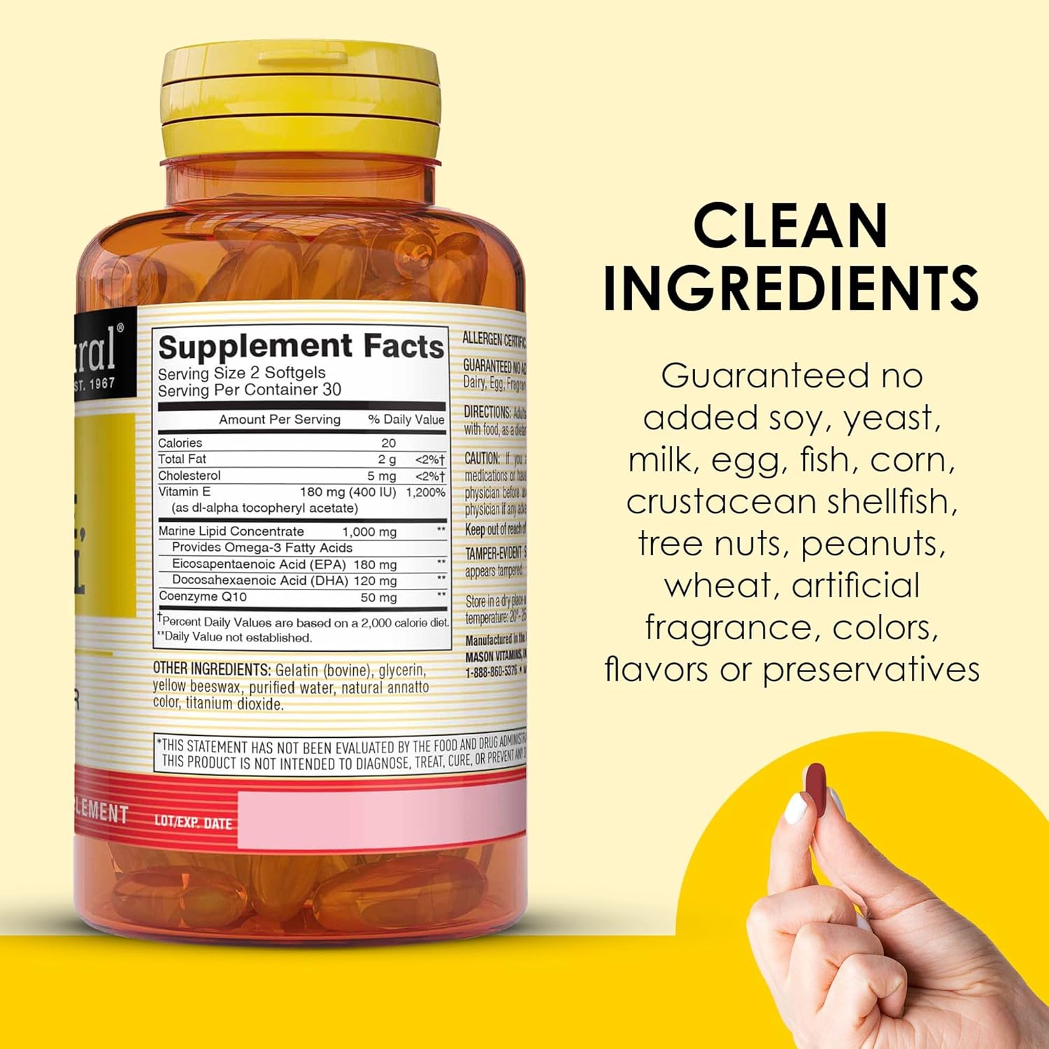 Buy Mason Natural Heart Trio,Co Q10, Vitamin E & Fish Oil, 3 Month Suppy, Supports Normal Heart Health, 3 Pack On  Free Shipping On Qualified Orders