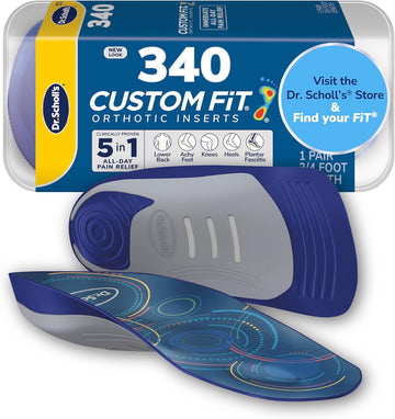 Dr. Scholl’S Custom Fit Orthotics 3/4 Length Arch Support Shoe Inserts - Plantar Fasciitis Relief Insoles For Men And Women, Immediate All-Day Total Lower Body Pain Relief, Fsa Hsa Eligible, Cf340